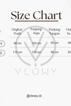 Size chart for Aletha Tunic with measurements in centimeters, branded 'Vlowy'.