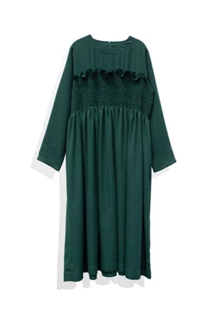 Green dress with lace details by Rashawl on a white background
