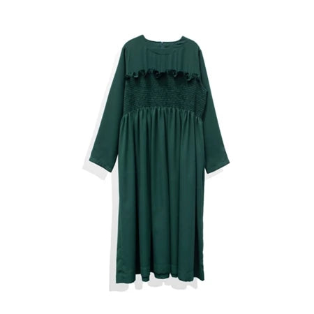 Green dress with lace details by Rashawl on a white background