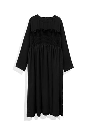 Black dress with lace details by Rashawl on a white background