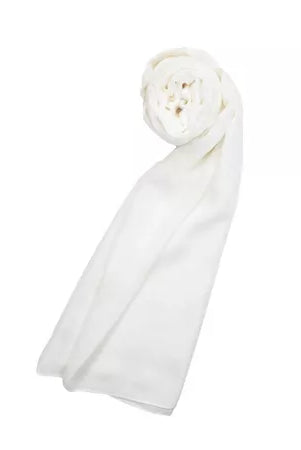 Broken white pashmina hijab by Tantri Namirah Official