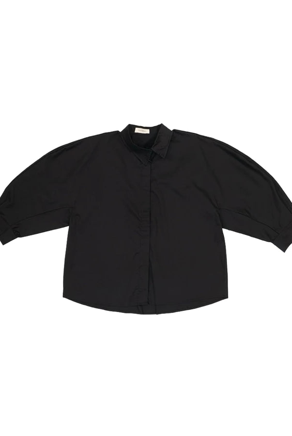 Black rounded sleeves shirt by Yestoday on a white background