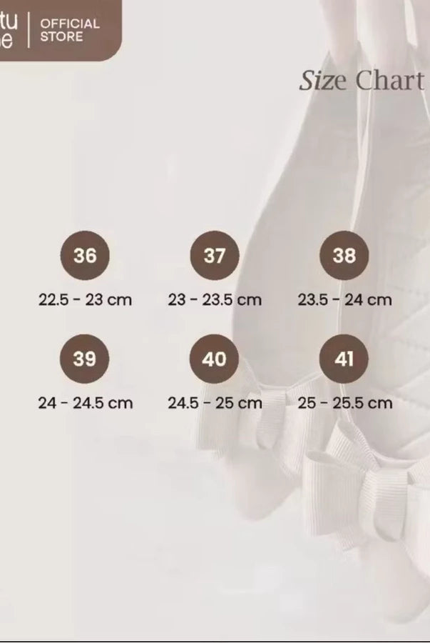 Size chart for a Wynn Flat Shoes with measurements in centimeters, featuring the tututoe brand logo.