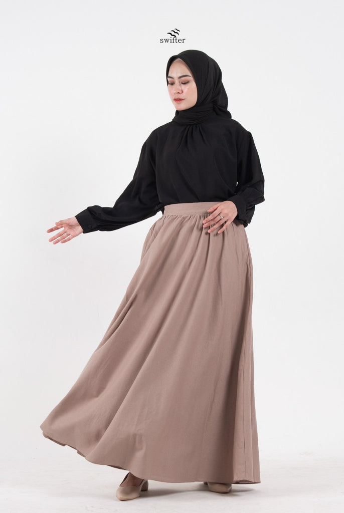 Alesha Linen Skirt Ash Brown - Swifter