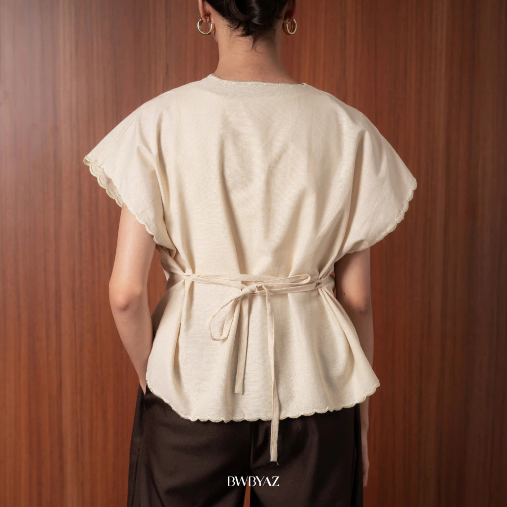 Back view of Alaia Embroidery Tie Vest form BWBYAZ