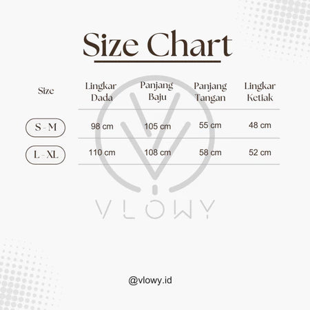 Size chart for Aletha Tunic with measurements in centimeters, branded 'Vlowy'.