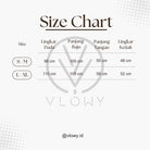 Size chart for Aletha Tunic with measurements in centimeters, branded 'Vlowy'.