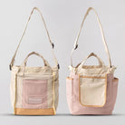 Reversible mini tote bag with different color combinations from Muhajir Project on a white background
