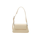 Ivory woman's handbag by Prior with a strap on a white background.

Tas tangan wanita berwarna gading dari Prior dengan tali pada latar belakang putih.