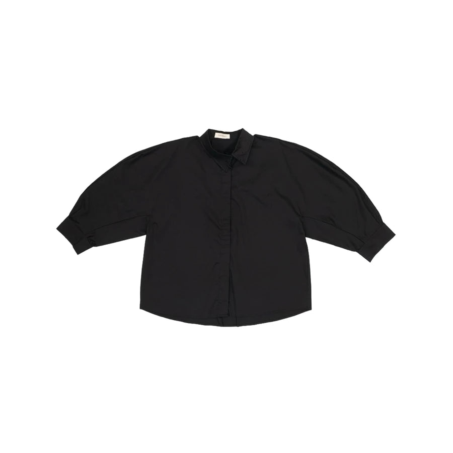 Black rounded sleeves shirt by Yestoday on a white background