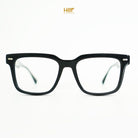 Black eyeglasses on a white background with 'HSF Eyewear' branding.